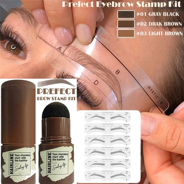 New Brow Stamp Shaping Kit Eyebrow Stamp Waterproof Long Stick Shape Stamp Brow Lasting Natural Contouring