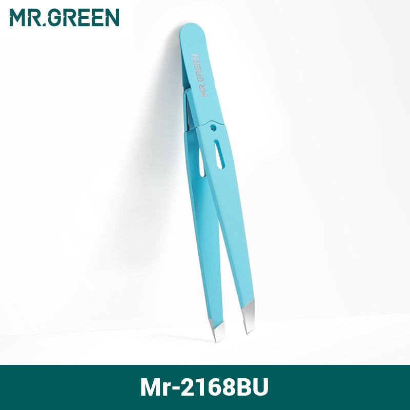 MR.GREEN  Eyebrow Tweezer Colorful Hair Beauty Fine Hairs Puller Stainless Steel Slanted Eye Brow Clips Removal Makeup Tools