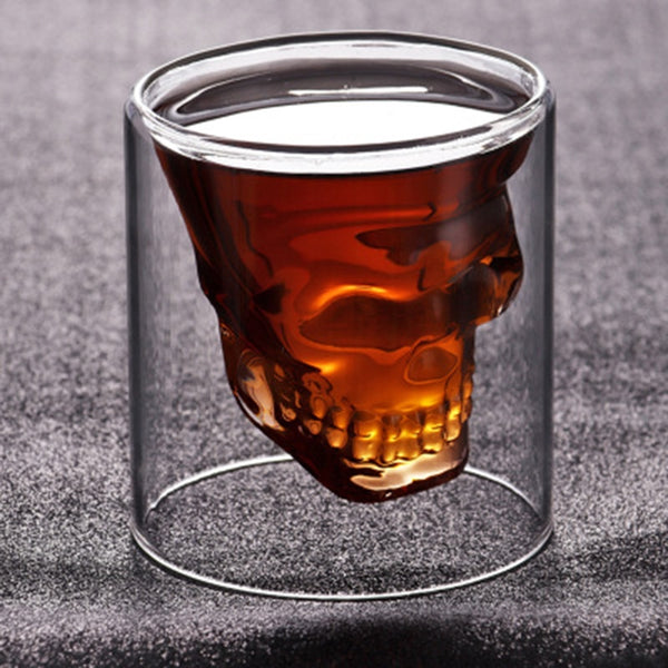 Double wall glass skull cup Transparent wine whisky tea coffee water mug drinks glass reusable Tool bar accessories 25-250ml