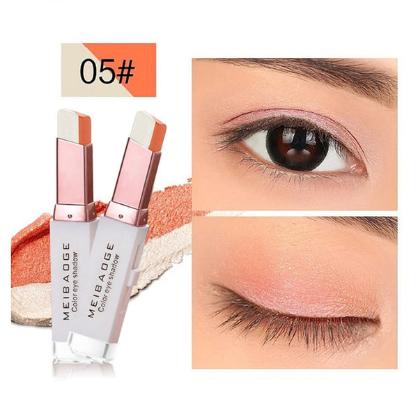 Double Color Glitter Eye shadow Stick Matte Eyeshadow Makeup Waterproof Bicolor Shimmer Cosmetics Beauty Makeup Tool