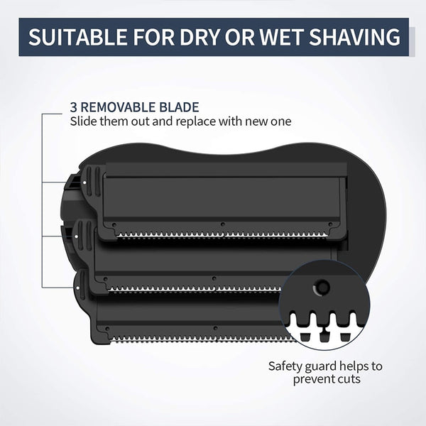 Liberex Back Shaver for Men Foldable Trimmer Adjustable Long Handle Removal Razors Body Leg Back Hair Razor With 6 Blades