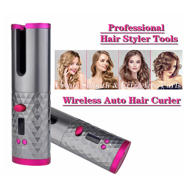 NICARE Automatic Hair Curler Cordless USB Rechargeable Ceramic Curling Iron Temperature Adjustable Portable Hair Styling Tools