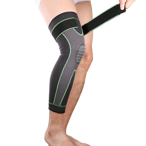 Ship From USA Elasticity Long Knee Protector Brace Leg Sleeve  Calf Knee Support Brace Protector Leg Warm Sports Kneepads