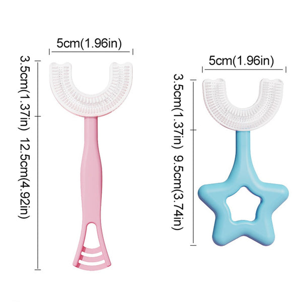 Cute 2-12 old U-shape Toothbrush 360° U Kids Silicone Toothbrush Cleansing Massage Toothbrush U Type Modeling Toothbrush Oral