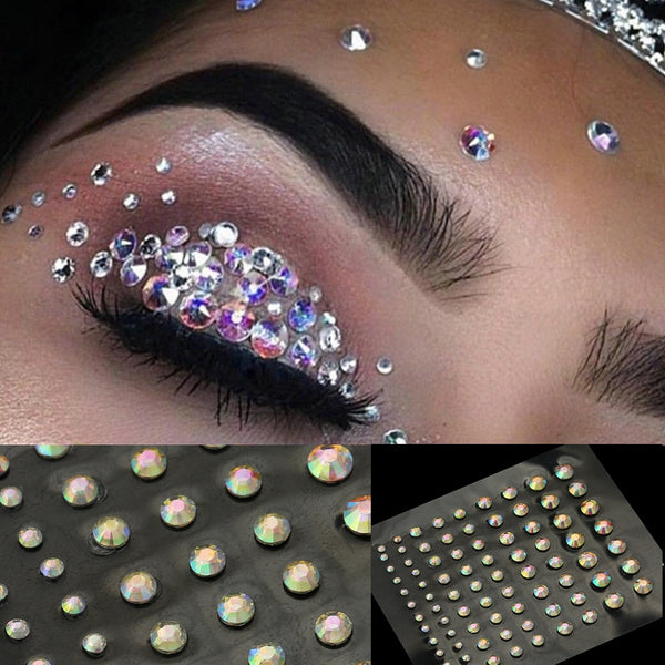 Fashion Women Tattoo Diamond Makeup Eyeliner Eyeshadow Face Sticker Jewel Eyes Makeup Crystal Eyes Sticker