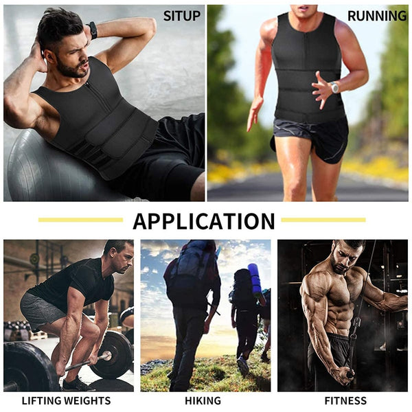 Men Body Shaper Waist Trainer Vest Slimming Shirt Sauna Sweat Vest Compression Undershirt Shapewear Fat Burner Workout Tank Tops