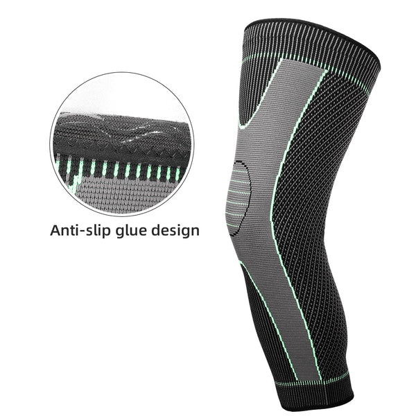 Ship From USA Elasticity Long Knee Protector Brace Leg Sleeve  Calf Knee Support Brace Protector Leg Warm Sports Kneepads