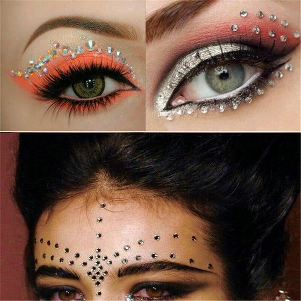 Fashion Women Tattoo Diamond Makeup Eyeliner Eyeshadow Face Sticker Jewel Eyes Makeup Crystal Eyes Sticker