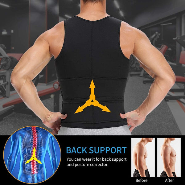 Men Body Shaper Waist Trainer Vest Slimming Shirt Sauna Sweat Vest Compression Undershirt Shapewear Fat Burner Workout Tank Tops