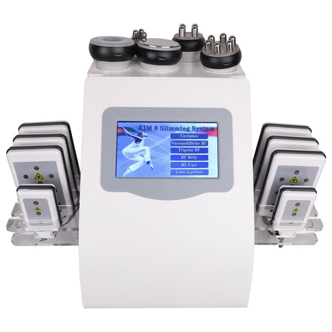 2021 New Arrival 6 In 1 40K Ultrasonic Cavitation Vacuum Radio Frequency Laser 8 Pads Lipo Laser Slimming Machine for Home Use