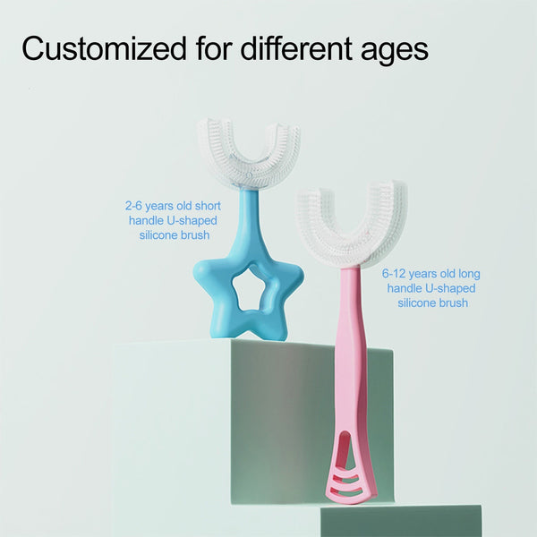 Cute 2-12 old U-shape Toothbrush 360° U Kids Silicone Toothbrush Cleansing Massage Toothbrush U Type Modeling Toothbrush Oral