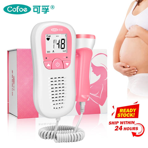 Cofoe Fetal Doppler Heartbeat Detector Baby for heart beat monitor LCD backlight Pulse Meter No Radiation Stethoscope