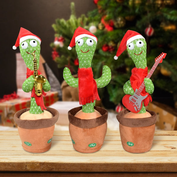 Dancing Cactus Repeat Talking Toy Electronic Plush Toys Can Sing Record Lighten Battery USB Charging Early Education Funny Gift