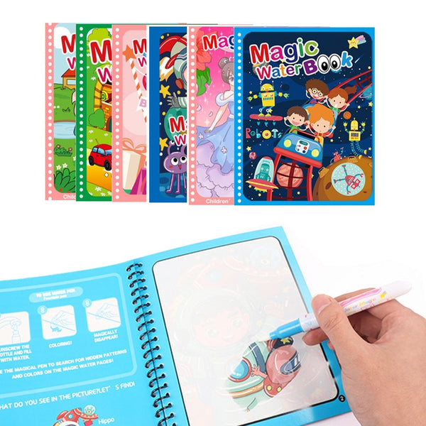 Montessori Toys Reusable Coloring Book Magical Water Drawing Book Sensory Early Education Toys for Kids Birthday Gift