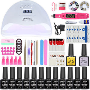 Nail kit 54/24W Nail Lamp 12/6 Colors UV Gel Nail Polish Kit Manicure Art Tools Set Top Base Nail Drill Machine set