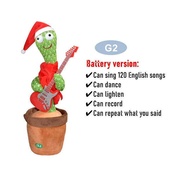 Dancing Cactus Repeat Talking Toy Electronic Plush Toys Can Sing Record Lighten Battery USB Charging Early Education Funny Gift