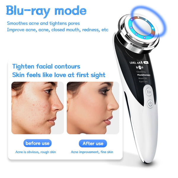 Face Massager Skin Rejuvenation Radio Mesotherapy LED Facial Lifting Beauty Vibration Wrinkle Removal Anti Aging Radio Frequency