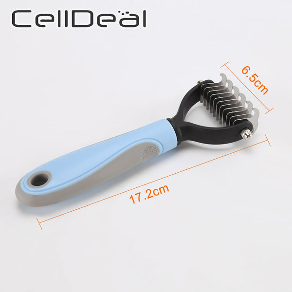 Hair Removal Comb for Dogs Cat Detangler Fur Trimming Dematting Deshedding Brush Grooming Tool For matted Long Hair Curly Pet