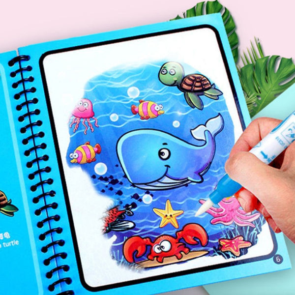 Montessori Toys Reusable Coloring Book Magical Water Drawing Book Sensory Early Education Toys for Kids Birthday Gift